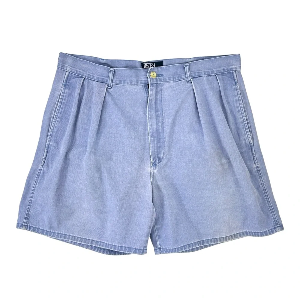 Polo Ralph Lauren RARE Vintage Made in USA Blue Cotton Shorts sz 34